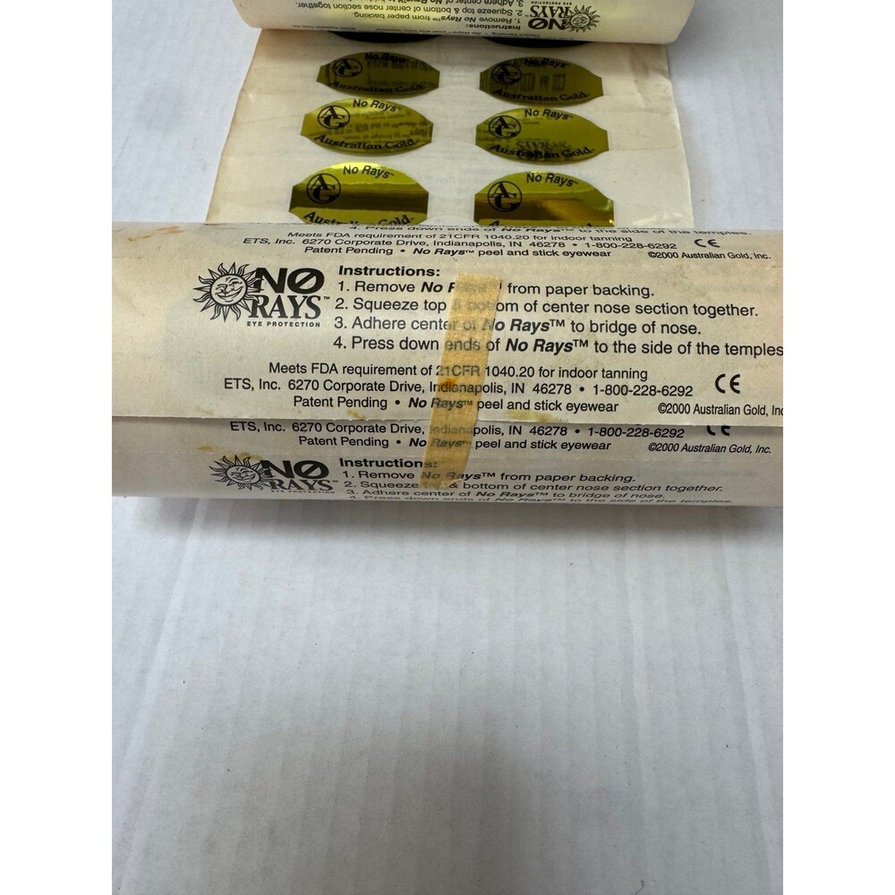 VTG Australian Gold No Rays Peel & Stick Eyewear Disposable Tanning Goggles - Picture 3 of 5